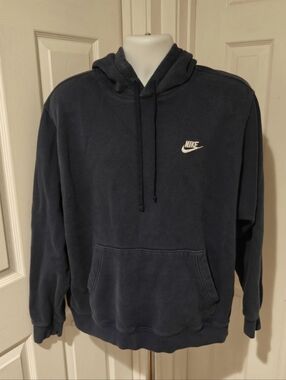Nike Men Hoodie XL Navy Blue Fleece Swoosh BV2654-410 Pullover Sportswear